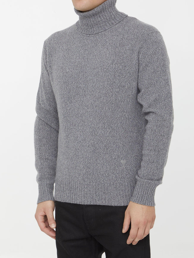 Ami Paris Grey Cashmere Turtleneck - Ellie Belle