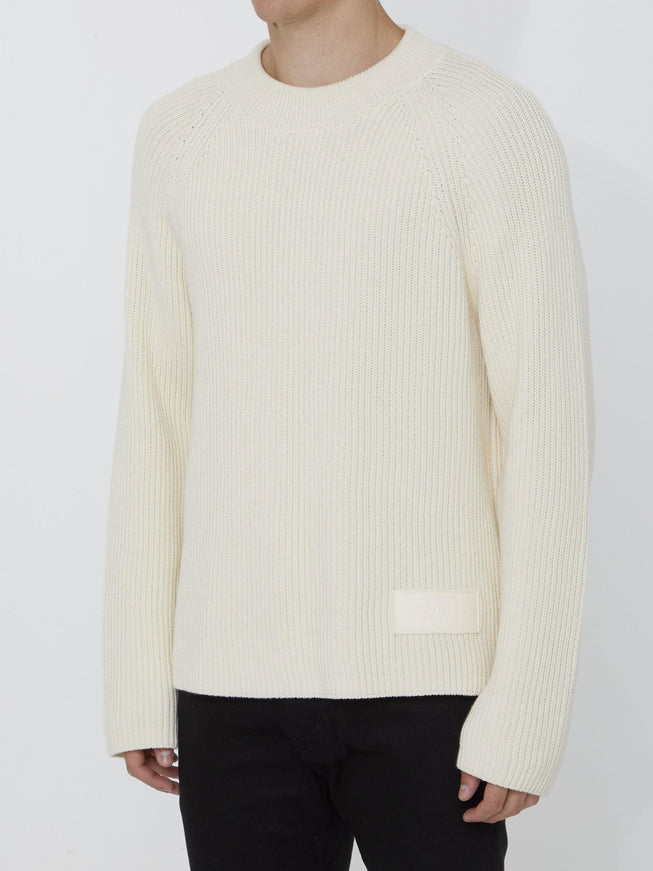 Ami Paris Ivory Jumper With Patch - Ellie Belle