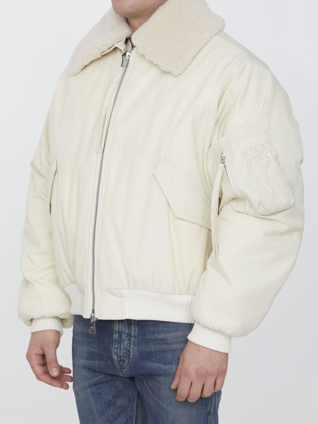 Ami Paris Shearling Collar Bomber Jacket - Ellie Belle