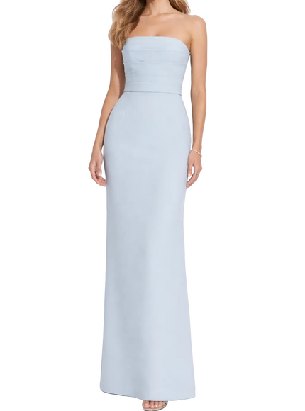 Amsale Sonia Strapless Faille Column Dress