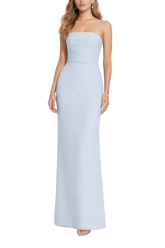 Amsale Sonia Strapless Faille Column Dress