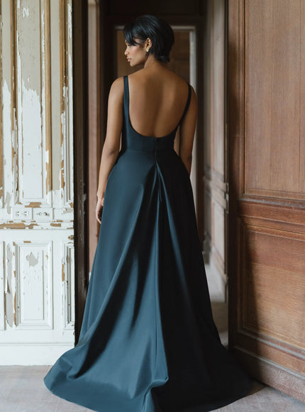Anne Barge Melrose High-Low Gown with Dahlia Embroidery