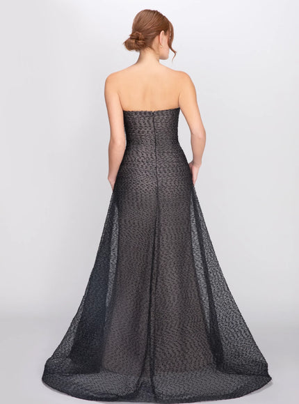 Anne Barge Crosby Organza Strapless Gown