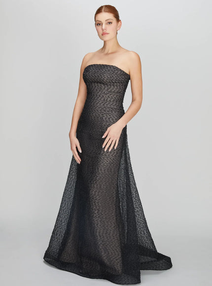 Anne Barge Crosby Organza Strapless Gown