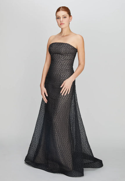 Anne Barge Crosby Organza Strapless Gown