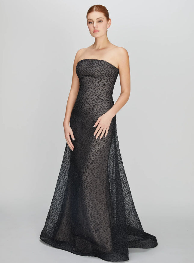Anne Barge Crosby Organza Strapless Gown