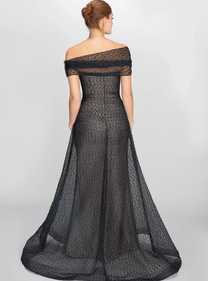 Anne Barge Crosby Organza Strapless Gown