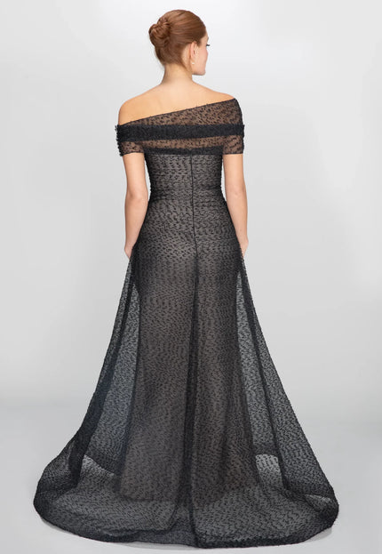 Anne Barge Crosby Organza Strapless Gown
