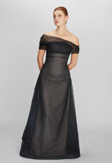Anne Barge Crosby Organza Strapless Gown