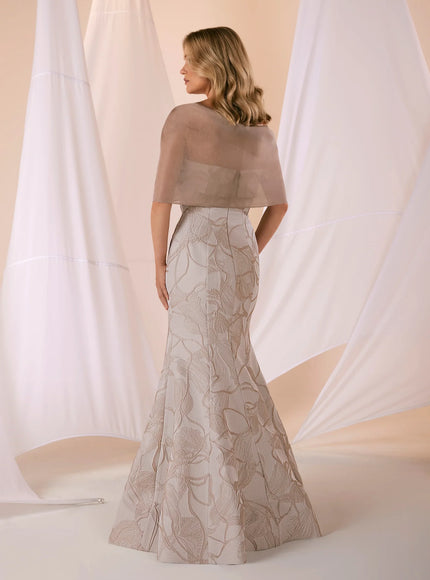 Anne Barge Annalise Jacquard Strapless A-Line Gown