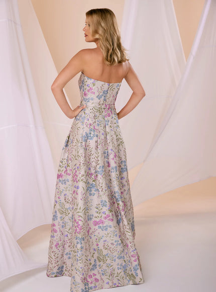Anne Barge Annalise Jacquard Strapless A-Line Gown