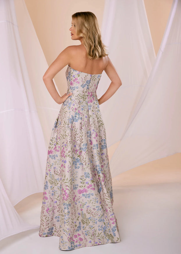 Anne Barge Annalise Jacquard Strapless A-Line Gown