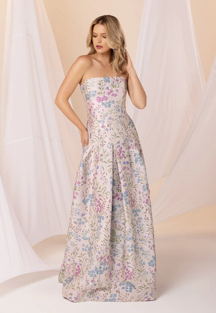 Anne Barge Annalise Jacquard Strapless A-Line Gown