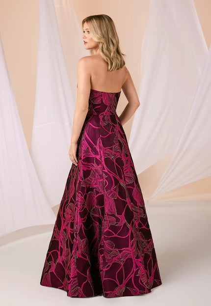 Anne Barge Arden Jacquard Strapless A-Line Gown