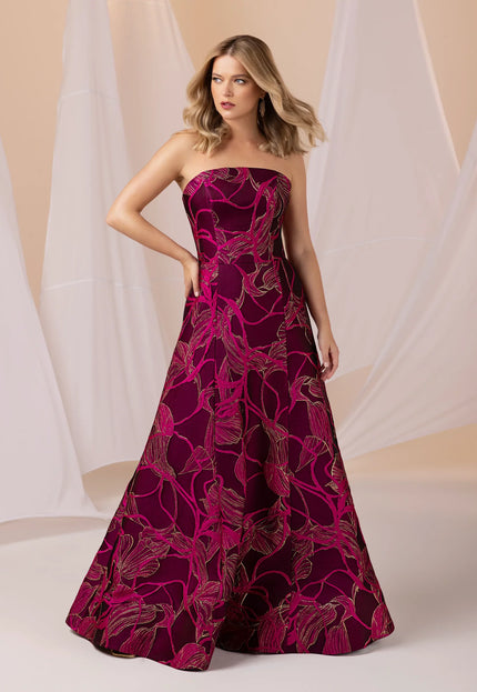 Anne Barge Arden Jacquard Strapless A-Line Gown
