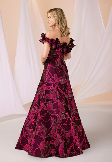 Anne Barge Arden Jacquard Strapless A-Line Gown