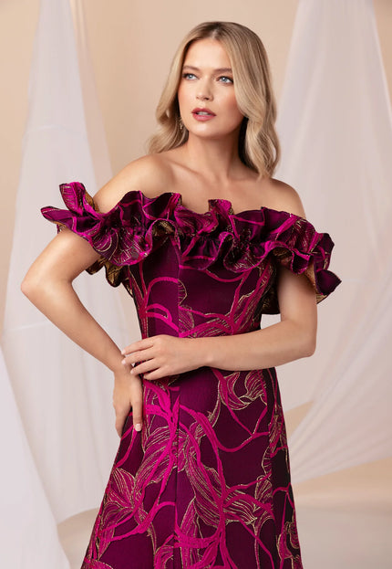 Anne Barge Arden Jacquard Strapless A-Line Gown