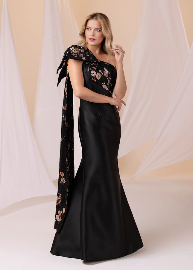 Anne Barge Hollis Mikado Gown with Detachable Bow