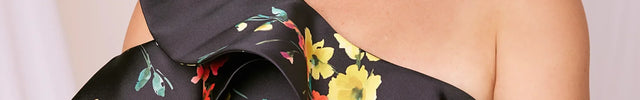 Anne Barge Miller Floral Mikado One Shoulder Gown