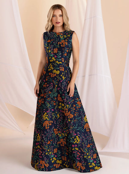 Anne Barge Parker Wildflower Jacquard A-Line Gown