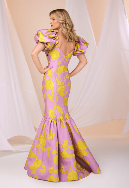 Anne Barge Ryan Bold Floral Jacquard Gown