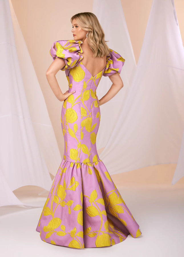 Anne Barge Ryan Bold Floral Jacquard Gown