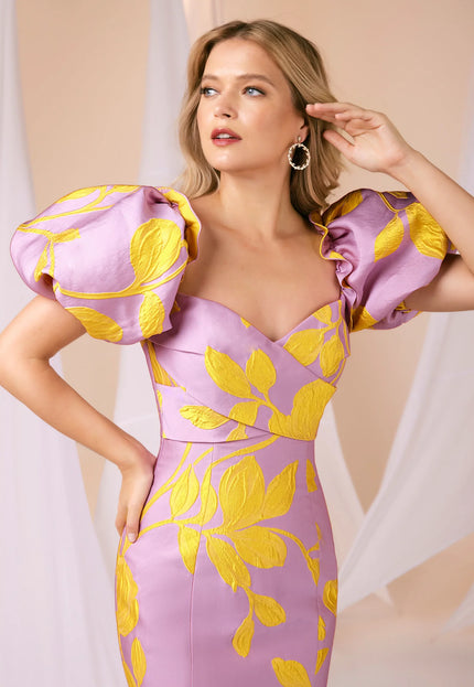 Anne Barge Ryan Bold Floral Jacquard Gown