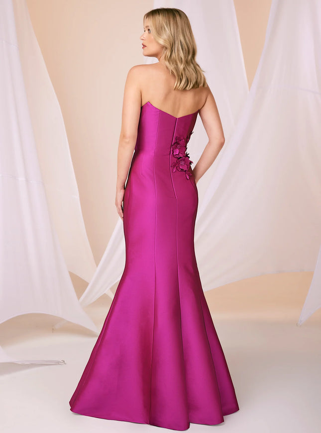 Anne Barge Sutton Stretch Gown with Floral Appliqués