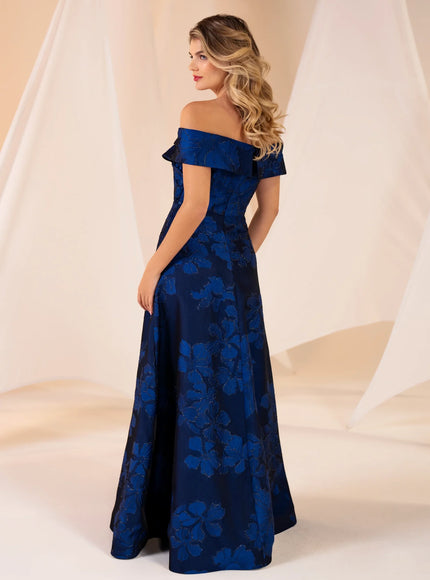 Anne Barge Jules Draped Neck A-Line Evening Gown