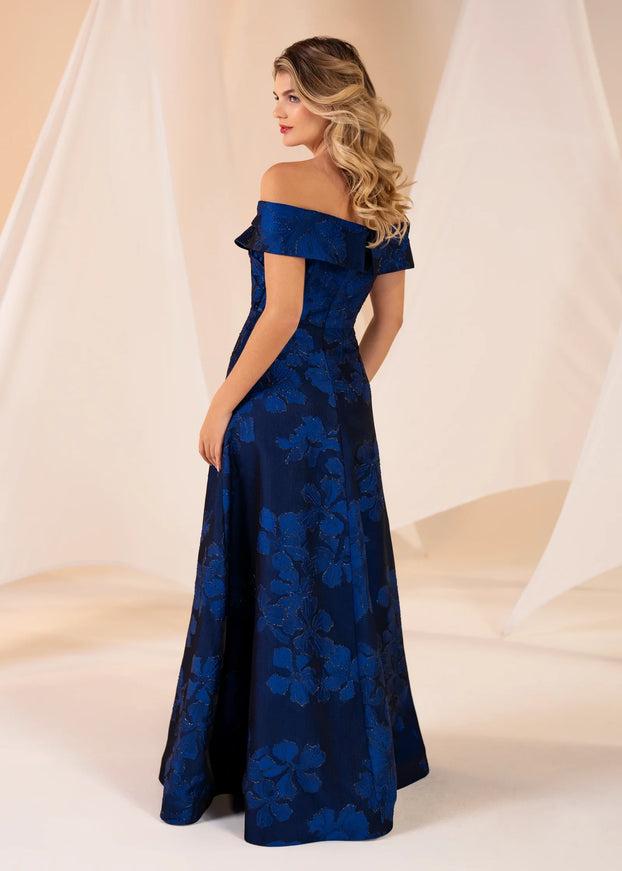 Anne Barge Jules Draped Neck A-Line Evening Gown