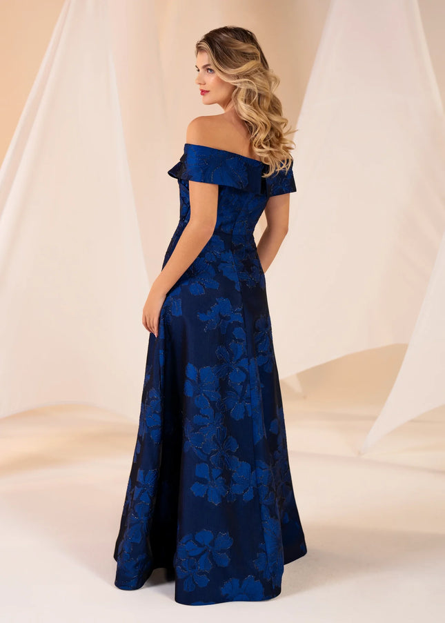 Anne Barge Jules Draped Neck A-Line Evening Gown