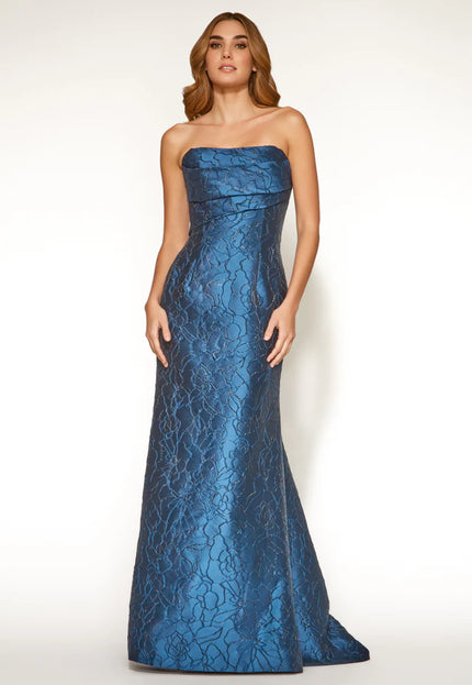 Anne Barge Leila Jacquard Strapless Trumpet Gown