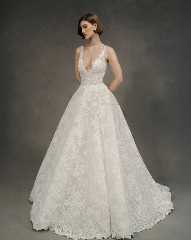 Anne Barge Benson Embroidered Lace Wedding Gown