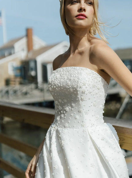 Anne Barge Darling Mikado Strapless Wedding Gown