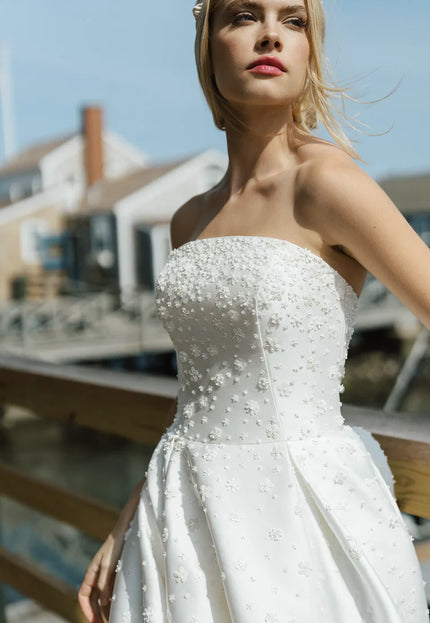 Anne Barge Darling Mikado Strapless Wedding Gown