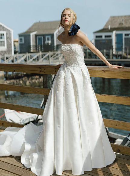 Anne Barge Darling Mikado Strapless Wedding Gown