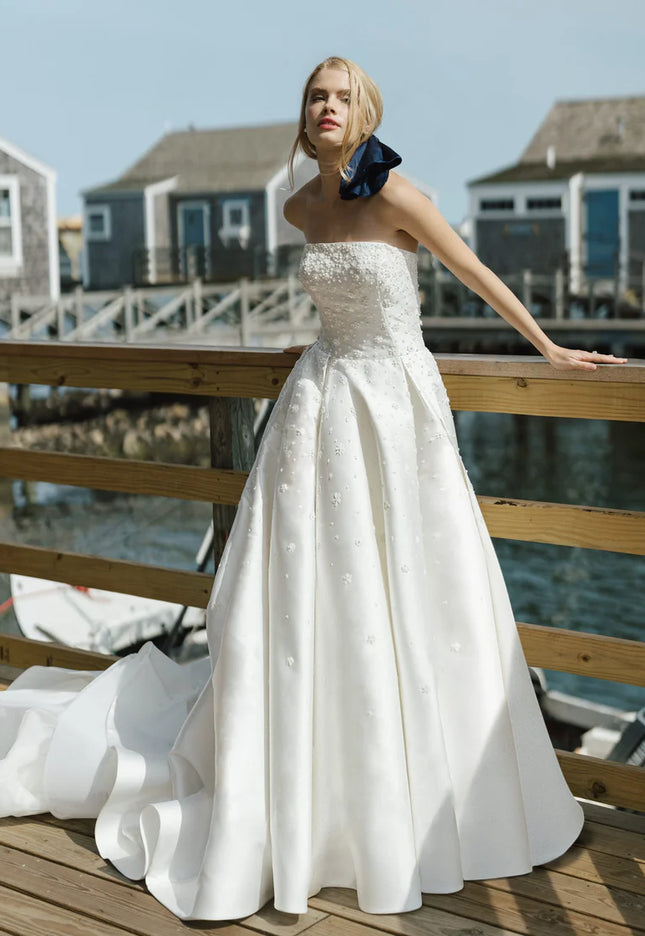 Anne Barge Darling Mikado Strapless Wedding Gown