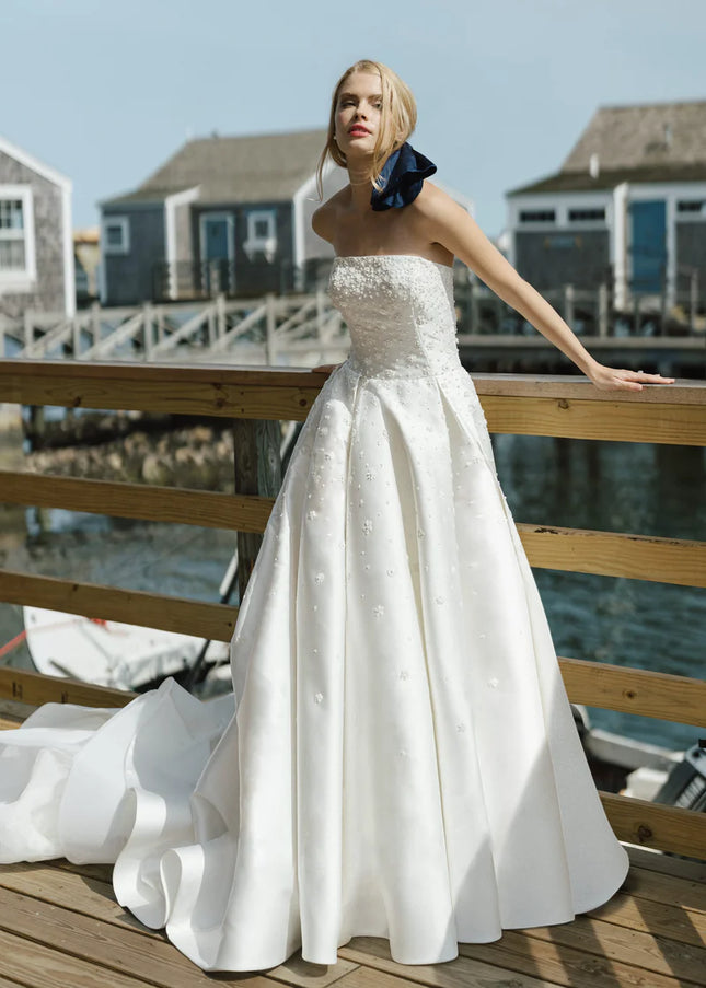 Anne Barge Darling Mikado Strapless Wedding Gown