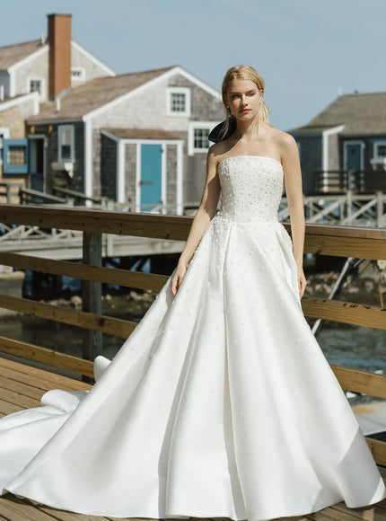 Anne Barge Darling Mikado Strapless Wedding Gown