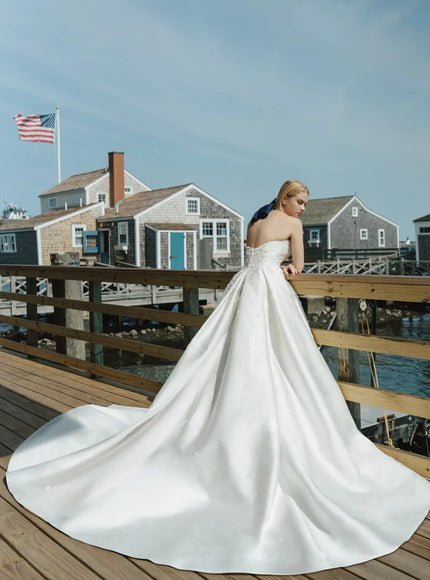 Anne Barge Darling Mikado Strapless Wedding Gown