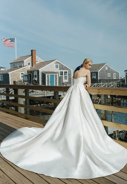Anne Barge Darling Mikado Strapless Wedding Gown