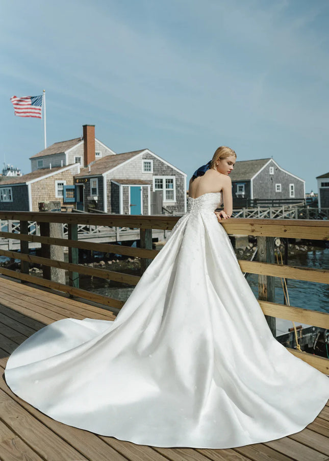 Anne Barge Darling Mikado Strapless Wedding Gown