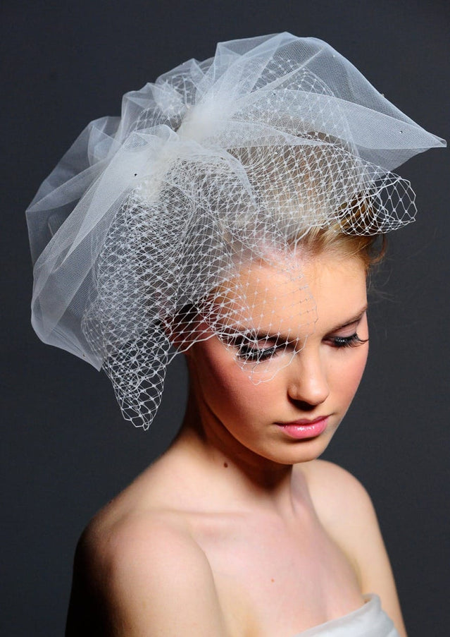 Antoinette Russian Netting and Tulle "Hat" Cage Veil