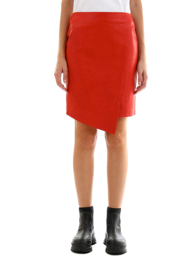 Arma Leather Miniskirt Red - Ellie Belle