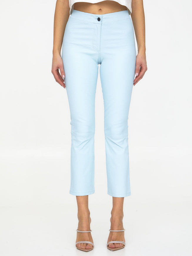 Arma Light-blue Leather Pants - Ellie Belle