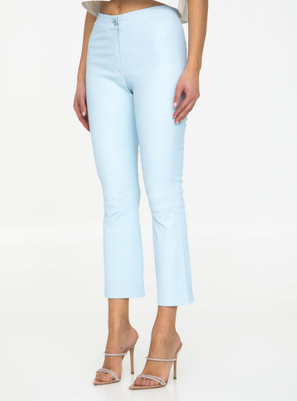 Arma Light-blue Leather Pants - Ellie Belle