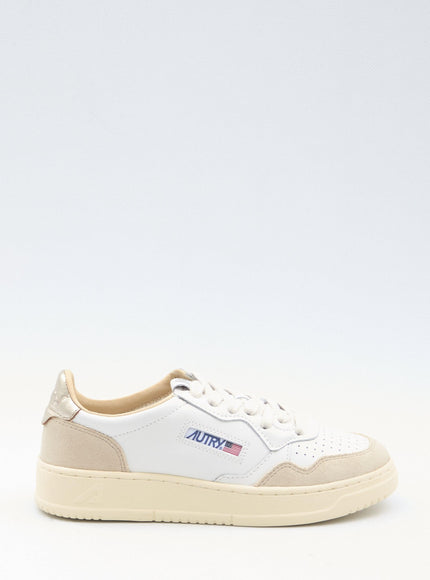 Autry Medalist Sneakers in White-Beige Tone - Ellie Belle