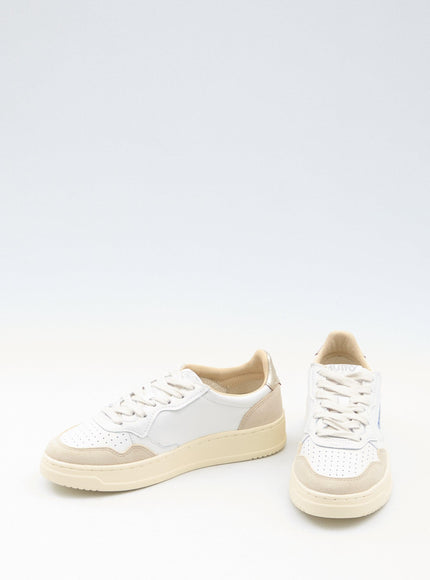 Autry Medalist Sneakers in White-Beige Tone - Ellie Belle