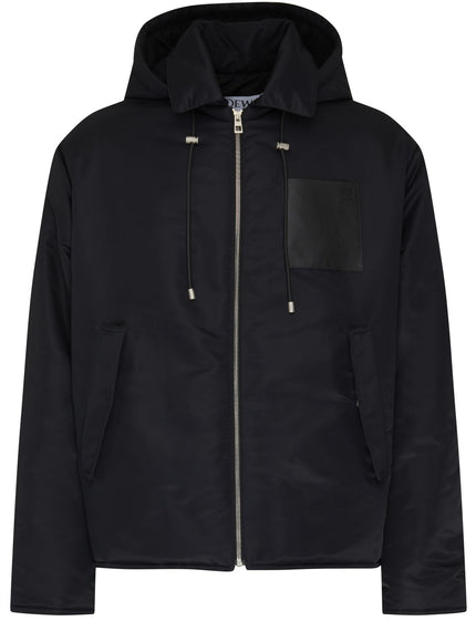 Loewe Hooded Jacket in Black Nylon