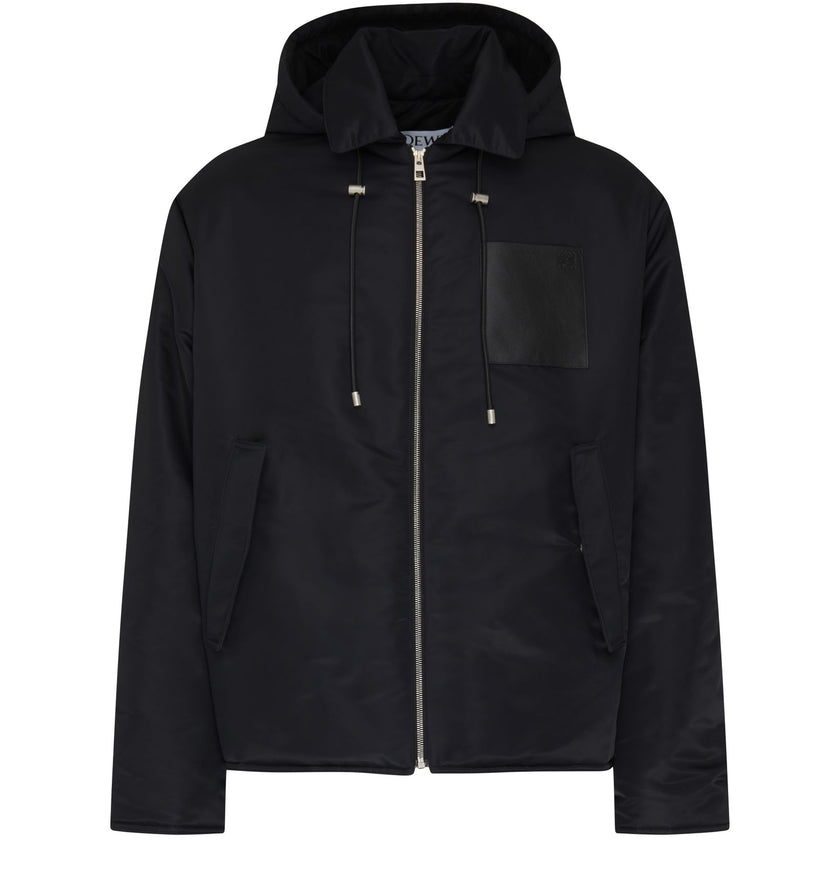 Loewe Hooded Jacket in Black Nylon